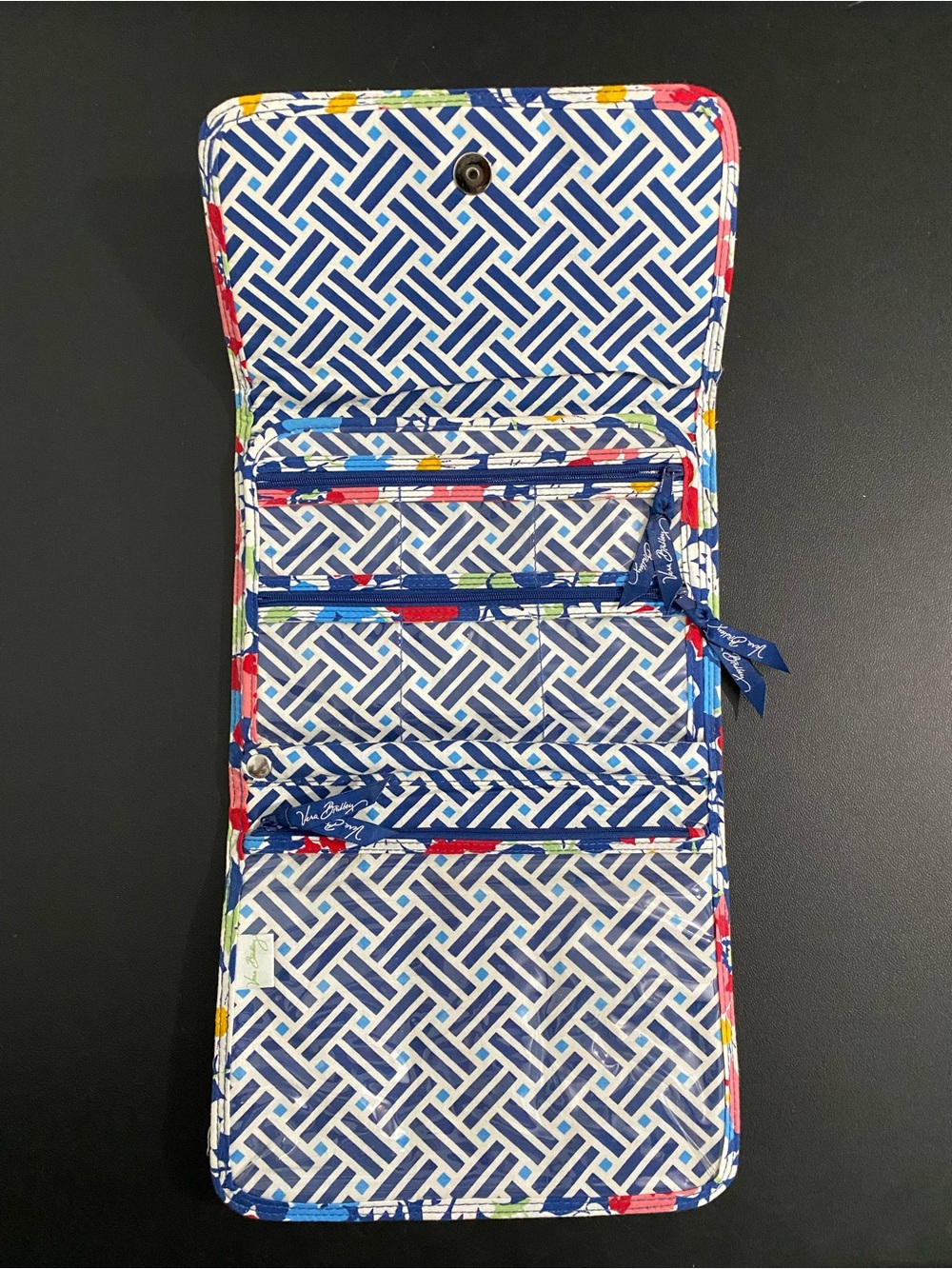 Vera Bradley Jewelry Travel Organizer Summer Cottage Floral Print Trifold EUC